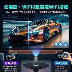 【新品】プロジェクター 黒 家庭用 小型 4K 天井投影 台形補正の画像