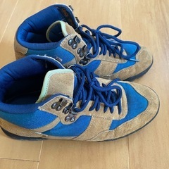 G.T. HAWKINS ジーティーホーキンス トレッキングシューズ スエード×ナイロン ブルー×ベージュ系 ハイカットブーツの画像