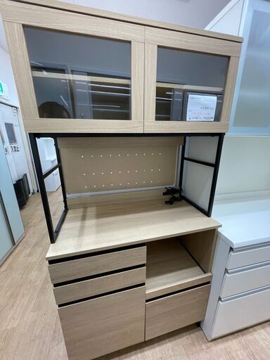 ★リユースのサカイ幸手店★ジモティ割あり★  食器棚 ナチュラル W90×D45×H180 クリーニング済み SJ10047