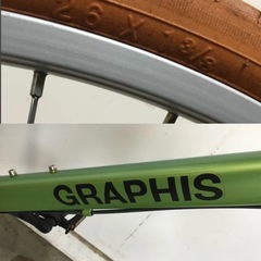 A-43 △ v 岐阜発/ GRAPHIS/ クロスバイク/ 26インチ/ 自転車/ 6段変速/ 走行確認/ タイヤひび割れあり/ 現状品/ R7.5/27 △の画像