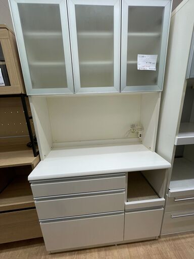 J4784　共和産業　食器棚　ハニー60HD　ホワイトブラウン　クリーニング済　【リユースのサカイ柏店】　 ☆リユースのサカイ幸手店☆ジモティ割あり☆ 食器棚 白 W104×D50×H201
