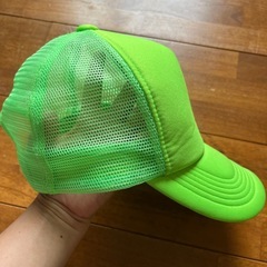 ほぼ未使用　メッシュキャップ　蛍光緑　蛍光グリーン　ライトグリーンの画像