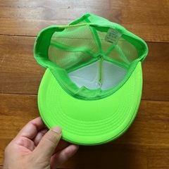 ほぼ未使用　メッシュキャップ　蛍光緑　蛍光グリーン　ライトグリーンの画像