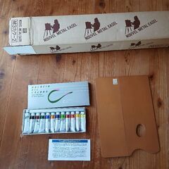 油絵の具、イーゼルの画像