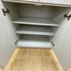 ☆リユースのサカイ幸手店☆ジモティ割あり☆ 食器棚 ベージュ W110 