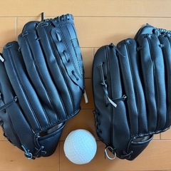 引取りポリ　野球 ソフトグローブ 2個　初心者向け練習や試合に最適　大人サイズの画像