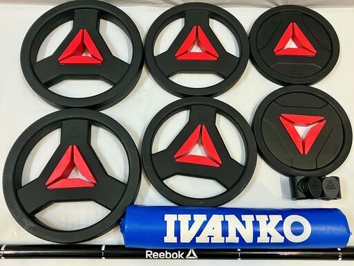 Reebok リーボック バーベル ウェイト セット プレート スチール バー