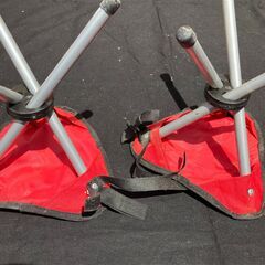 【中古】折り畳みミニチェア（赤）２脚セットの画像