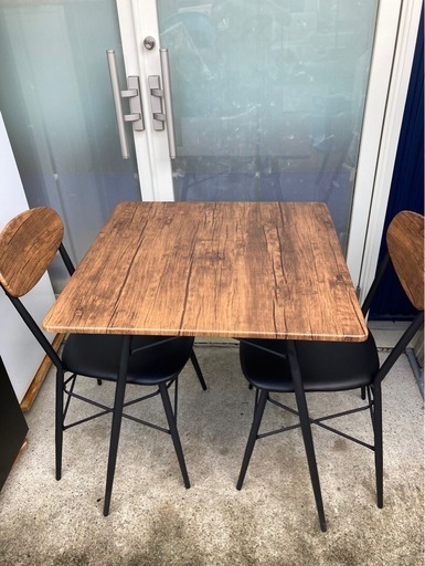 北欧風 木目調 ダイニングセット 椅子2脚付き