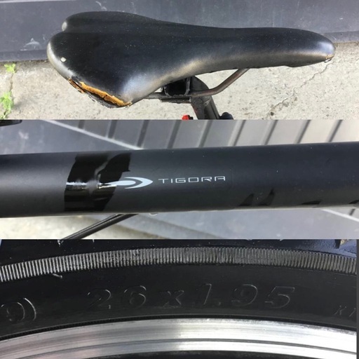 A-45 △ v 岐阜発/ TIGORA/ マウンテンバイク/ 3×6段変速/ 自転車/ 26インチ/ 走行確認/ サドル破れあり/ 変速難あり/ 現状品/ R7.5/28 △