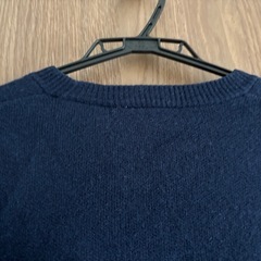 Lacoste ラコステ スリーブボーダークルーネックニットセーター （ネイビー）ニット Mサイズの画像