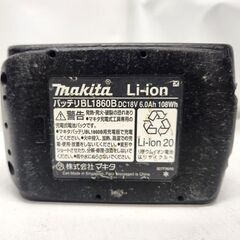 マキタ 純正 バッテリ 18V 6.0Ah BL1860B 残量表示 リチウムイオン makita 電動工具 札幌市 平岸店の画像