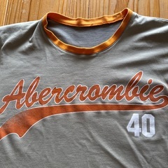 【古着】 Abercrombie 胸ロゴ Tシャツ Ｍサイズぐらい カーキっぽいの画像