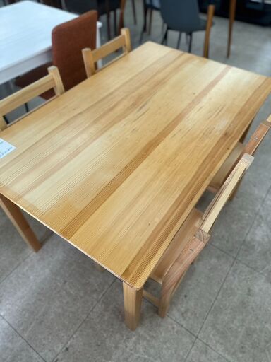 ★リユースのサカイ高崎店★TJ12463  4人掛けダイニングセット ライトブラウン H70.5×D74.5×W120 クリーニング済み