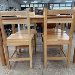 ★リユースのサカイ高崎店★TJ12463  4人掛けダイニングセット ライトブラウン H70.5×D74.5×W120 クリーニング済みの画像