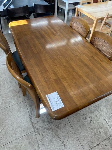 ☆リユースのサカイ高崎店☆TJ12464 4人掛けダイニングセット 茶 H68.5