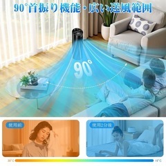 タワーファン 羽根なし スリム 静音 リモコン付 省エネ モード切替の画像