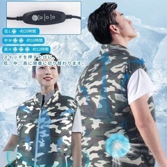 【新品】空調服 迷彩柄 Mサイズ メンズ 作業服 バッテリー付き ベスト 洗濯可の画像