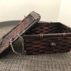 和風かご　小物入れ　3点の画像