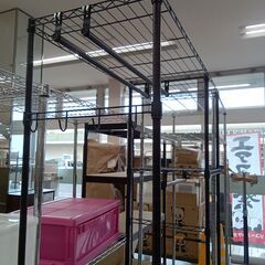 リユースのサカイ栃木店★ジモティ割あり★  ラック ブラック W114.5×D42.5×H194 クリーニング済み TC10149の画像