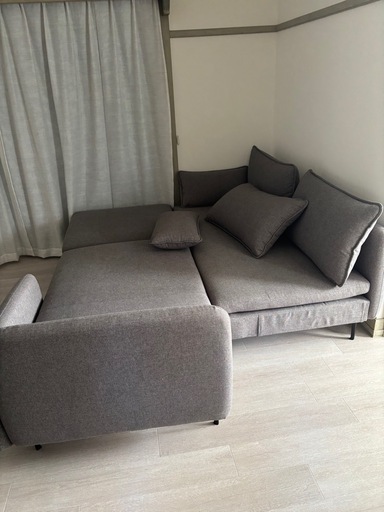 【定価約20万】ニトリ　広い座面のゆったりカウチソファ+スツール　Nシールド