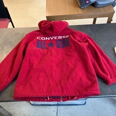 A2508-094 converse フリースパーカ レッド サイズ:M 毛玉有りの画像