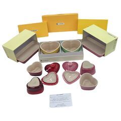 186005 現状品 LE CREUSET ルクルーゼ ラムカン ハート型 ココット 910029-00　910223-00  3点まとめ売り [241212HM150353]の画像