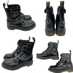 186000 現状品 Dr.Martens ドクターマーチン エンジニアブーツ UK4　２３ｃｍ AW009　GV07T  23 ブラック BLAKE 三連ベルト サイドジップ [250113HM240014]の画像