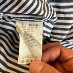 A2508-095 BEAUTY&YOUTH UNITED ARROWS クレリックカラーシャツ ランダムストライプ ホワイト/ネイビー サイズ:M 毛玉有りの画像