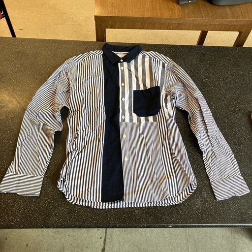新品　beauty&youth　スエードライク シャツ　ネイビー　M WEB限定 WARDROBE SMART】スエードライク シャツ