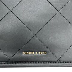 186001 Charles & Keith チャールズアンドキース トートバッグ セリア ブラック 2WAY レザー レディース [250128HM210025]の画像
