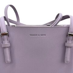 186001 現状品 Charles & Keith チャールズアンドキース トートバッグ Lilac パープル レザー レディース [250128HM130020]の画像