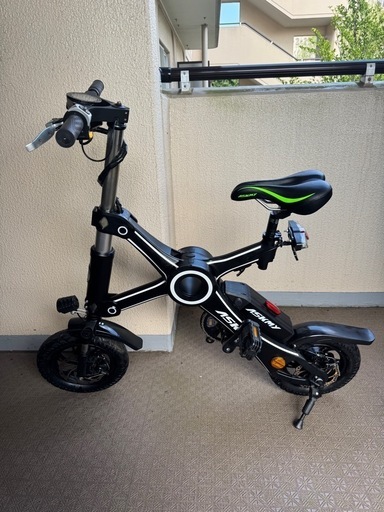 中華製ASKMY折り畳み自転車 ヒンジ式 動作確認のみ LEDライトアシスト