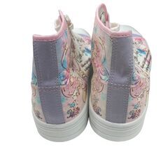 186001 現状品 SANRIO サンリオ リトルツインスターズ ハイカット スニーカー 24 ホワイト 総柄 [250328HM270125]の画像