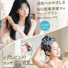 ヘアブラシ 美髪効果 スカルプブラシ シャンプーブラシ 頭皮マッサージの画像