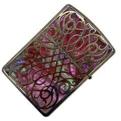 186000 現状品 ZIPPO ジッポー オイルライター アラベスク ピンク アーマー 両面加工 [250617HM150020]の画像