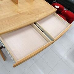 堀田木工所 学習机 幅105.5cm 袖机付き 天然木 ナチュラル シンプル 中古 勉強机 デスク HOTTA WOODY 苫小牧西店の画像