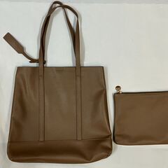 カシュカシュ cachecache トートバッグ ハンドバッグ 縦型 ポーチ付き キャンバス レディース バッグ 合皮の画像