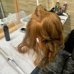美容師　マネキン　人毛ヘッド　クランプ　2つ　収納バッグ付きの画像