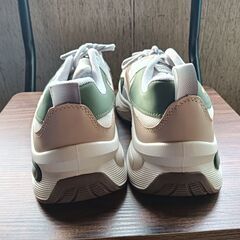 新品 25cm メンズ スニーカー グレー 厚底 男女兼用 シューズ  識別番号:【N247-S】の画像
