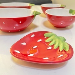 食器セット　【mother garden】 いちご柄お皿苺イチゴの画像