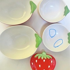 食器セット　【mother garden】 いちご柄お皿苺イチゴの画像