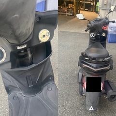 シグナスX125cc ヤマハ バイク 原付 黒 ブラック 8626　ピンクナンバーの画像