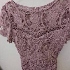 【美品✨レースワンピース2点セット】ZARA BASIC & UK6 ピンク Sサイズ 結婚式/パーティー/お呼ばれの画像