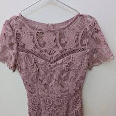 【美品✨レースワンピース2点セット】ZARA BASIC & UK6 ピンク Sサイズ 結婚式/パーティー/お呼ばれの画像