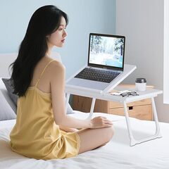 折りたたみテーブル ローテーブル 小さめ 折り畳み 一人暮らし 机 低い ミニテーブル 超軽量折畳み 5種類の高さ調整(ホワイト)の画像