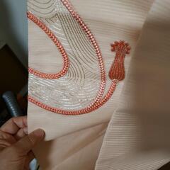 絽名古屋帯　銀駒刺繍の画像