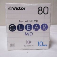 G♪230 MD Mini Disc Victor ビクター CLEAR 80分 10枚パック MD-80QX10 80min 未使用品・未開封品 検：オーディオ機器 記録媒体の画像