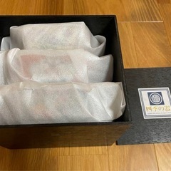 【送料込み】絵変わり三彩 六角盛鉢揃 3客セット／陶磁器 17cm レトロ未使用品の画像