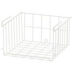 IKEA イケア OBSERVATÖR オブセルヴァトール ワイヤー バスケット クリップ式 連結可能 ホワイト 1個 ニトリ カインズ コーナン ナフコ カゴ ラックの画像